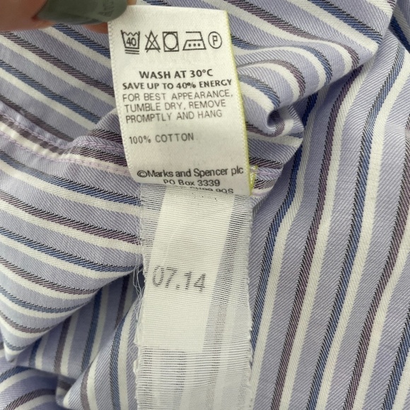 M&S Collection Regular Fit Striped Button Up - Picture 7 of 7